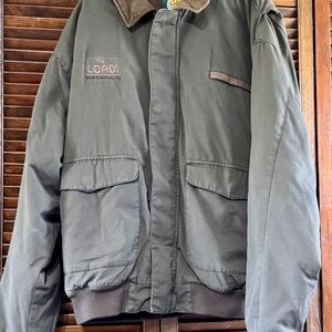 Cabela’s Outdoor Load Jacket with Leather Collar Men’s 2Xlg Dark Grey Nice. 3377